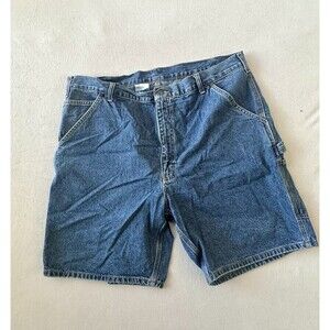 Carhartt B28 Carpenter Denim Shorts Mens 40 Blue Work Utility Hammer Loop